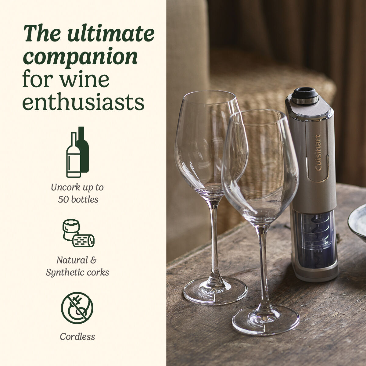 Cuisinart Cordless 4 in 1 Automatic Wine Opener