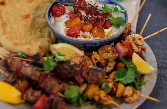 Tamarind Lamb & Prawn Skewers