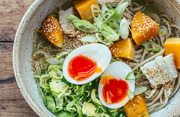 Hake, Brussels Sprout & Squash Ramen