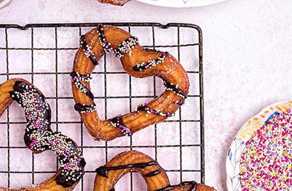 Sweetheart Churros with Chocolate Dipping Sauce