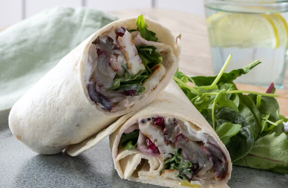 Grilled Halloumi & Red Chicory Wraps