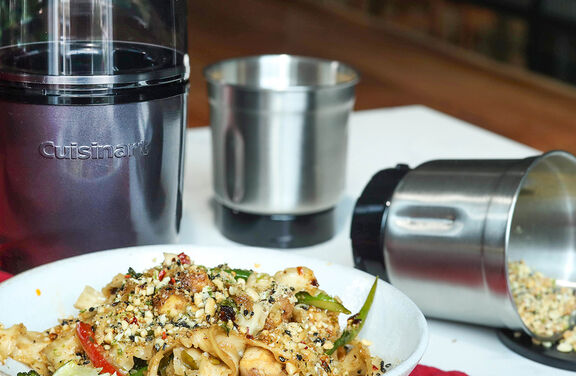 Five Spice Noodle Stir Fry with Peanut Chilli Crunch