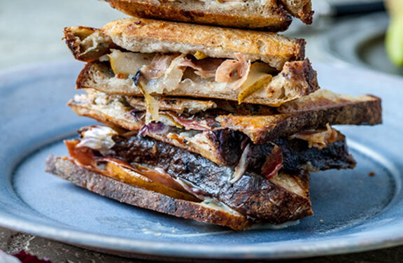 Gorgonzola, Prosciutto, Pear and Radicchio Toast