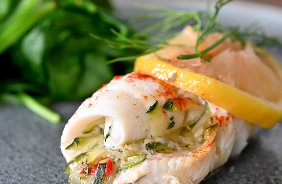 Rolled Lemon Sole with Courgette