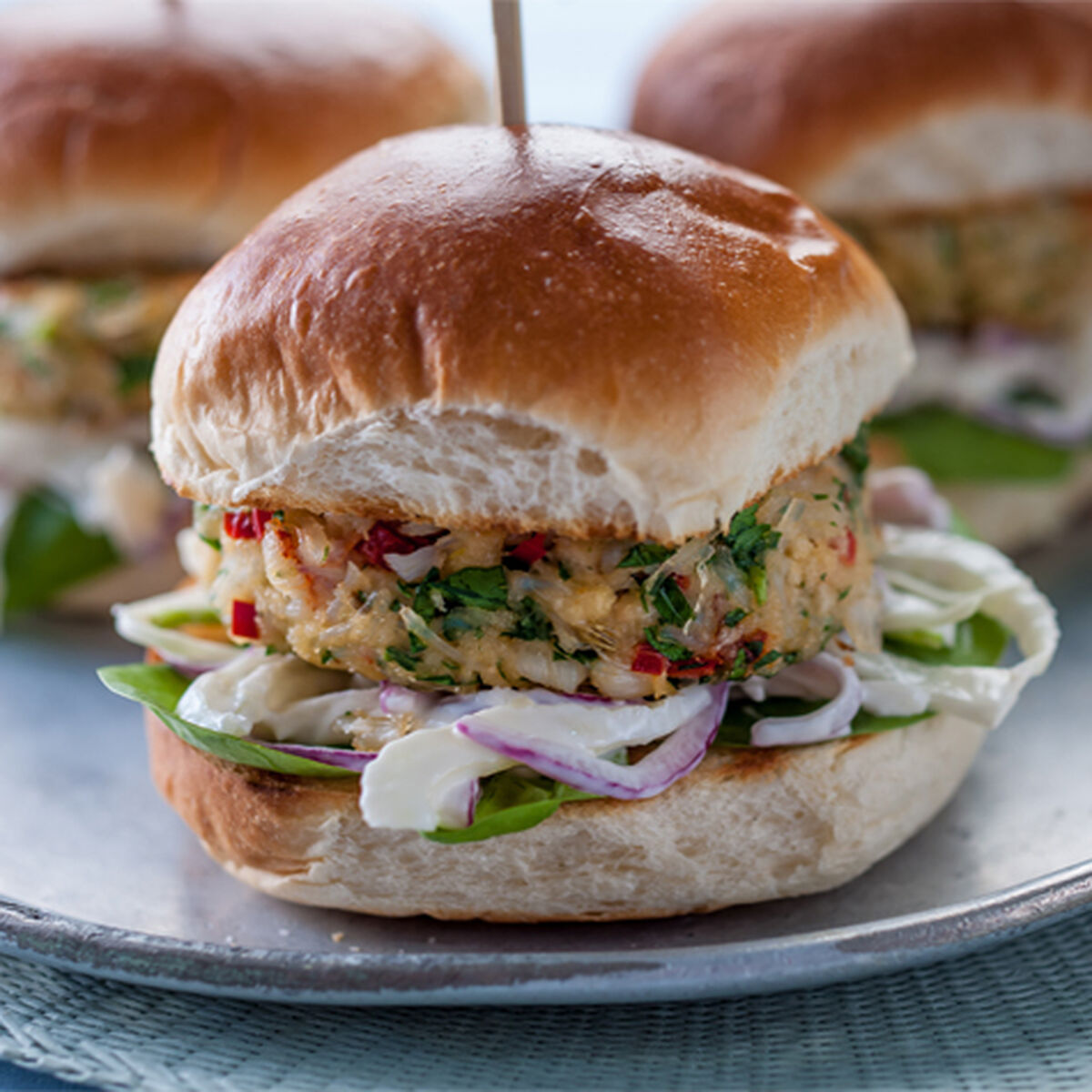 Crab Burgers with Fennel Slaw-1