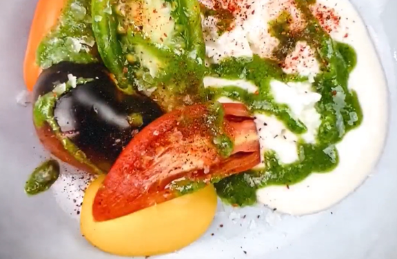 Creamy Mozzarella with Pesto and Tomato