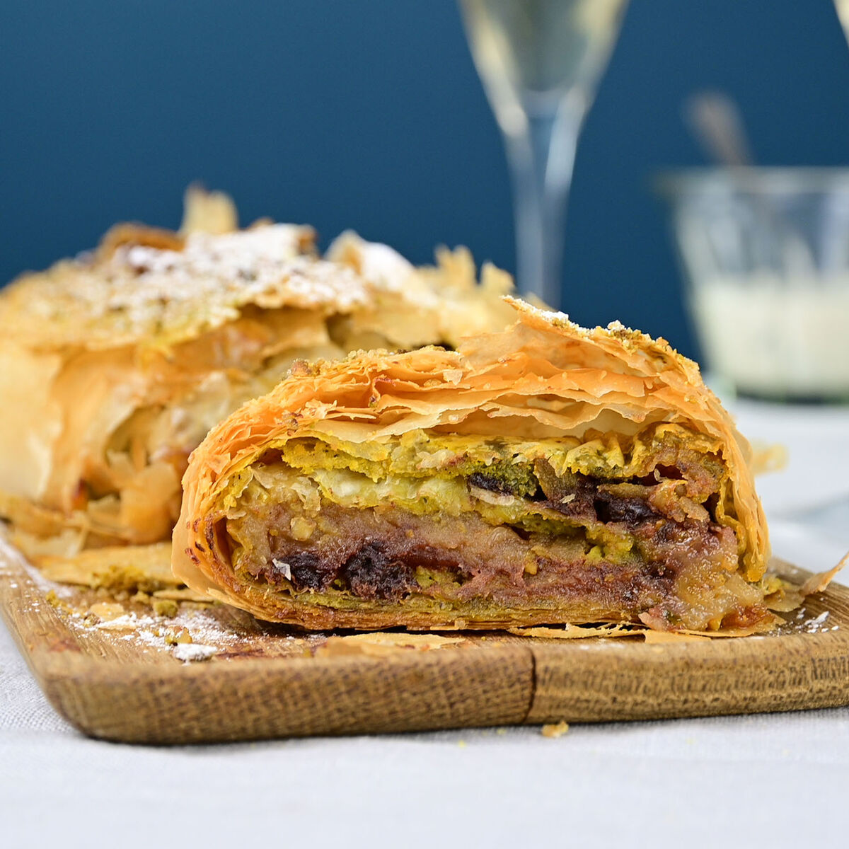 Apple, Pistachio & Chocolate Strudel-1