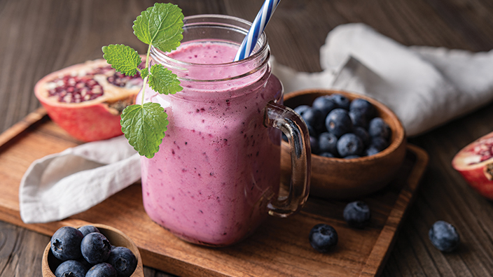 Pomegranate and berries shake