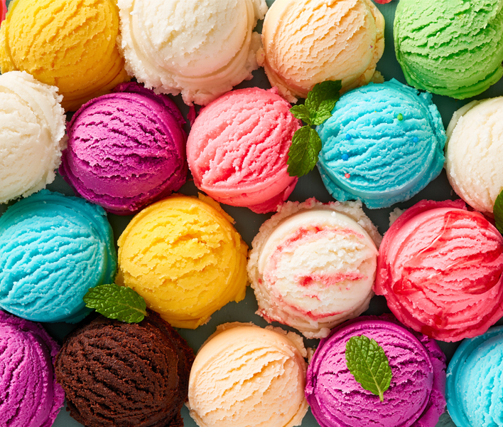 Frozen yoghurt,sorbet,ice cream, gelato